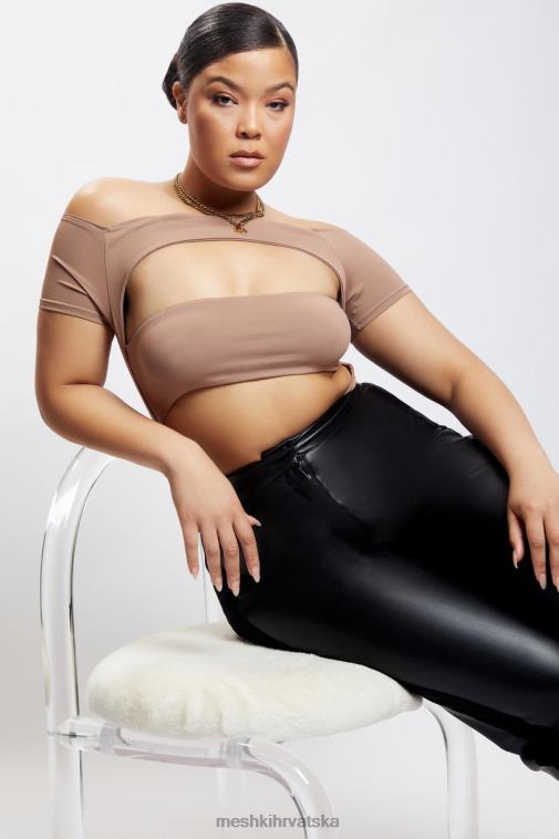 Meshki breanna izrezan bodi XH4NH1220 odjeća svijetlosmeđa