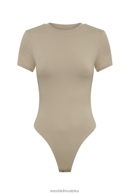 Meshki francesca bodi kratkih rukava s okruglim izrezom od recikliranog najlona XH4NH837 odjeća tupe