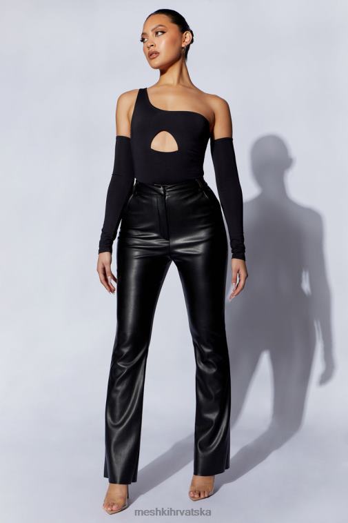 Meshki lexi izrezani bodi na jedno rame XH4NH1111 odjeća crno