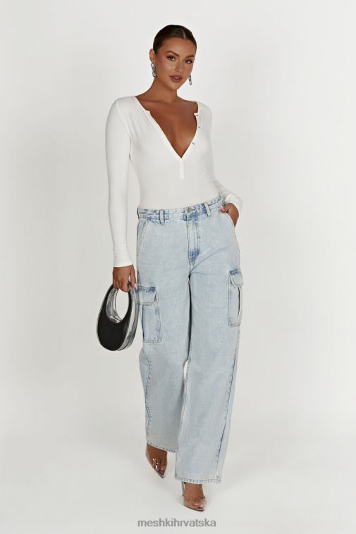 Meshki naomi bodi dugih rukava XH4NH925 odjeća bijela