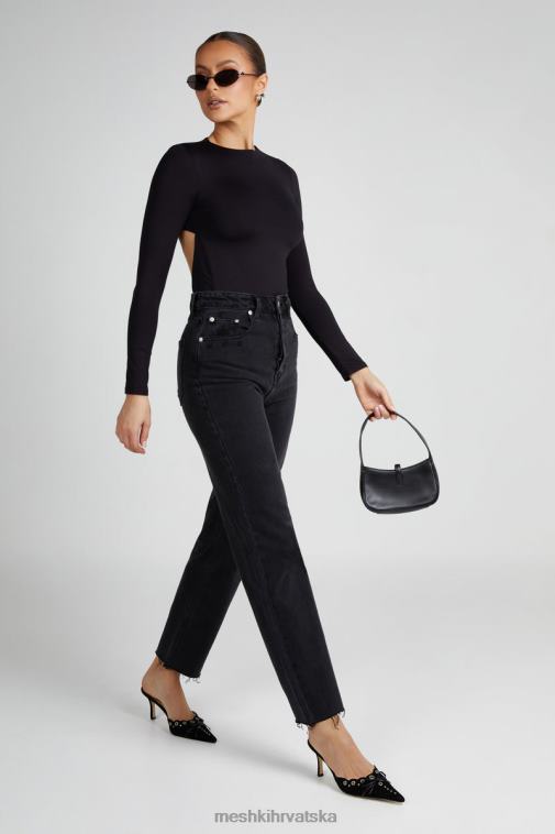 Meshki wrenley reciklirani bodi s dugim rukavima XH4NH836 odjeća crno