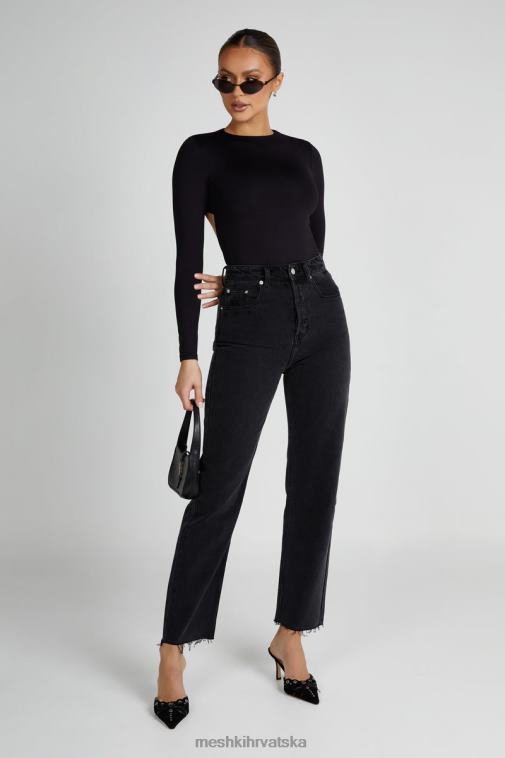 Meshki wrenley reciklirani bodi s dugim rukavima XH4NH836 odjeća crno