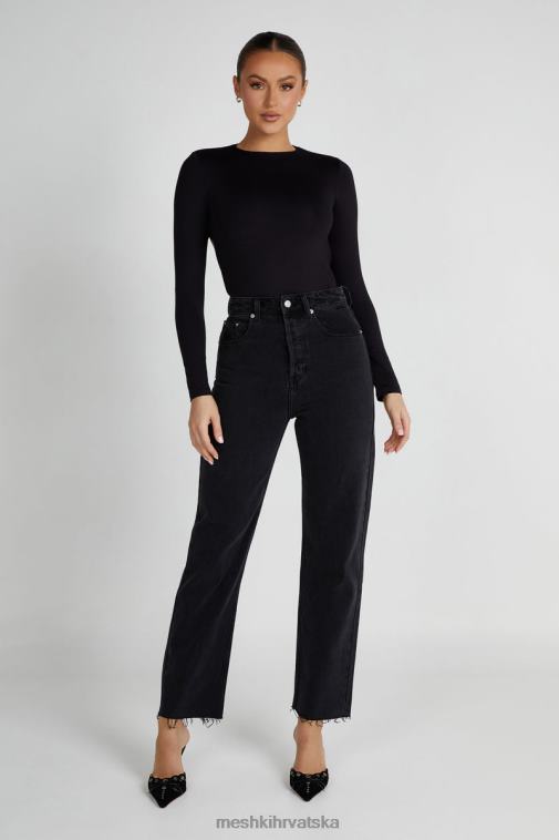 Meshki wrenley reciklirani bodi s dugim rukavima XH4NH836 odjeća crno