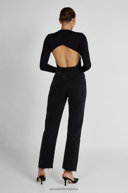 Meshki wrenley reciklirani bodi s dugim rukavima XH4NH836 odjeća crno