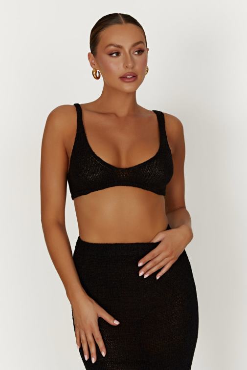 Meshki mary plesti bralette XH4NH891 odjeća crno
