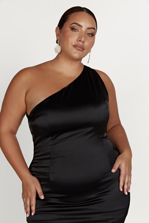 Meshki harper haljina na jedno rame XH4NH232 odjeća crno