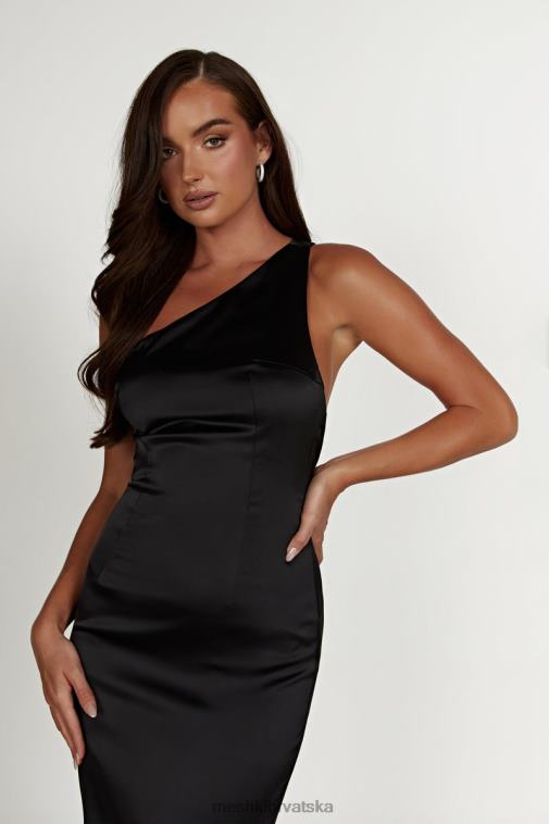 Meshki harper haljina na jedno rame XH4NH232 odjeća crno