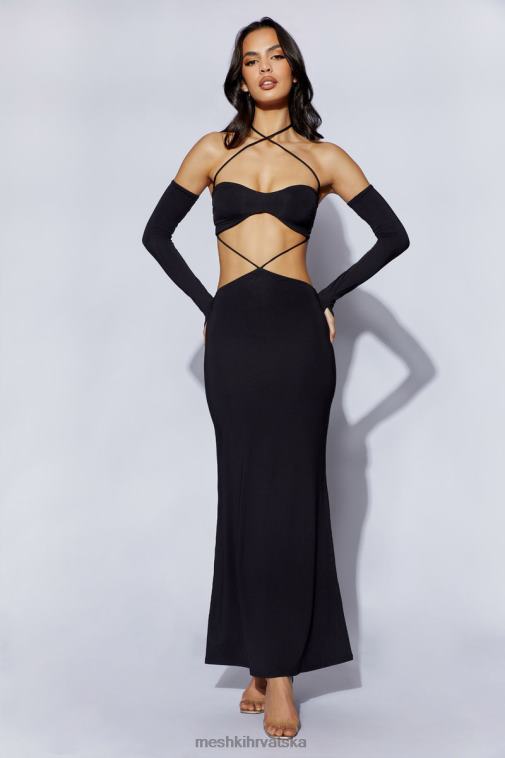 Meshki Jules maxi trokutasto izrezana haljina XH4NH688 odjeća crno