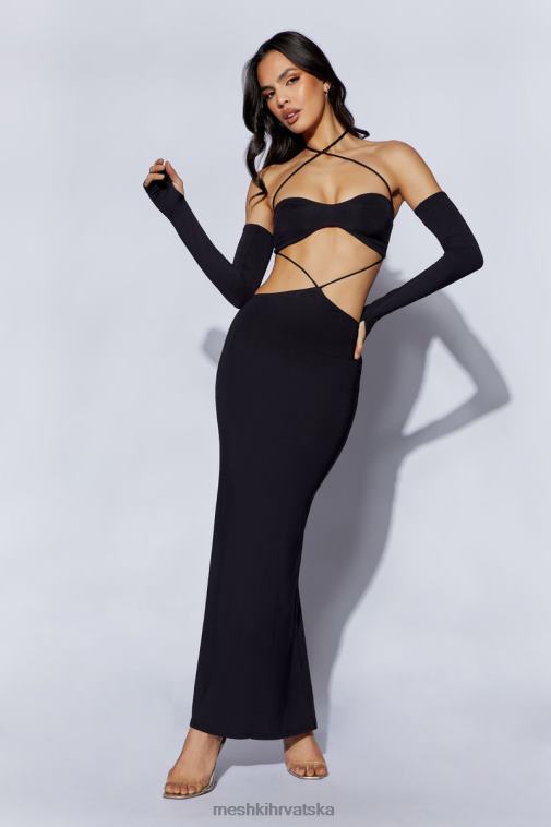 Meshki Jules maxi trokutasto izrezana haljina XH4NH688 odjeća crno