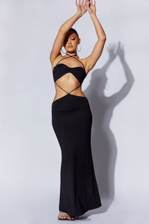 Meshki Jules maxi trokutasto izrezana haljina XH4NH688 odjeća crno