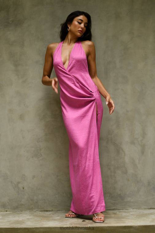 Meshki aaliyah maxi haljina s dubokim izrezom XH4NH598 odjeća ružičasta ruža