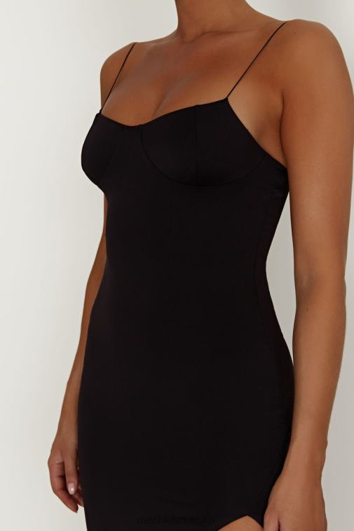 Meshki addison maksi haljina od recikliranog najlona XH4NH387 odjeća crno