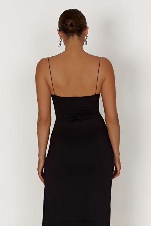 Meshki addison maksi haljina od recikliranog najlona XH4NH387 odjeća crno