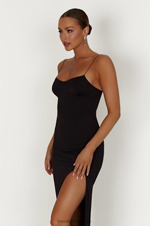 Meshki addison maksi haljina od recikliranog najlona XH4NH387 odjeća crno