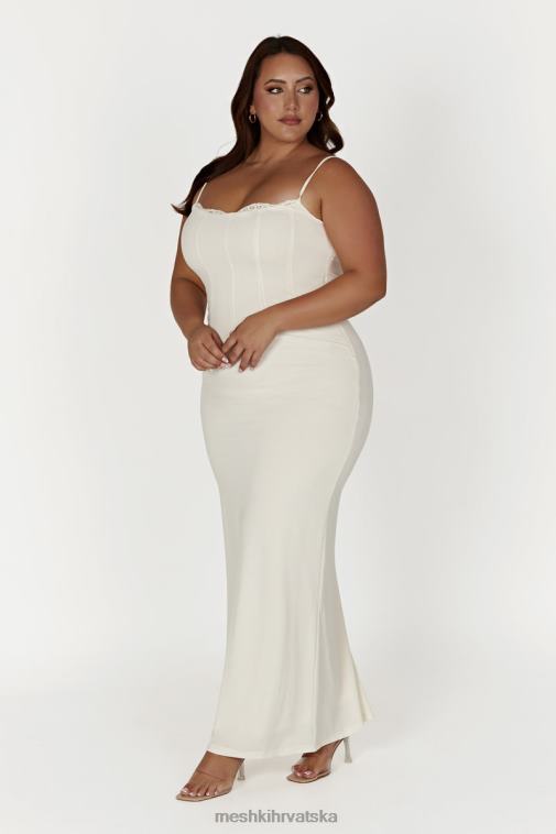 Meshki amorette maxi haljina obrubljena čipkom XH4NH279 odjeća kost