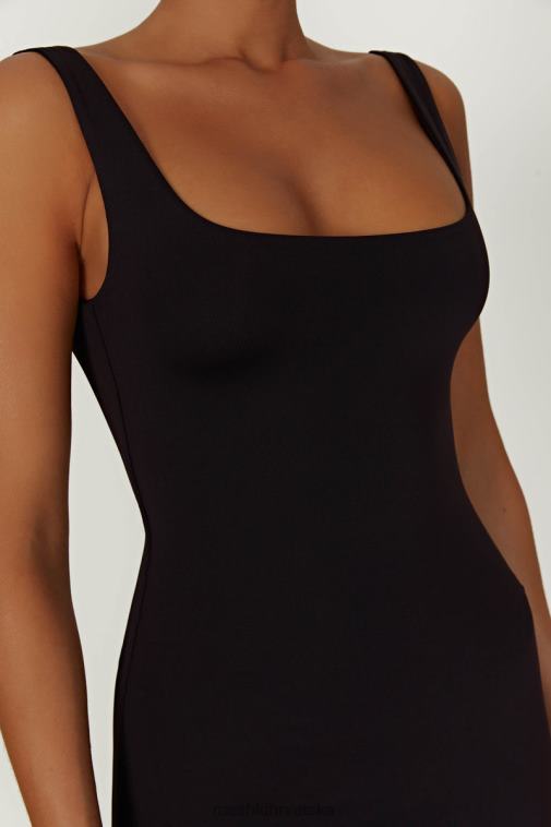 Meshki aubree maxi haljina s ribljim repom XH4NH453 odjeća crno