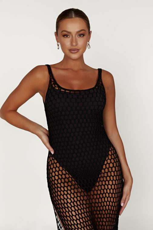 Meshki bodhi heklana maksi haljina XH4NH541 odjeća crno