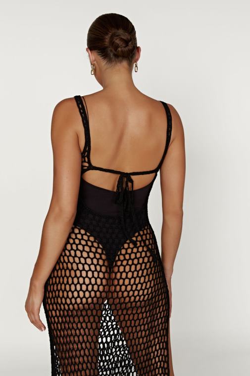 Meshki bodhi heklana maksi haljina XH4NH541 odjeća crno