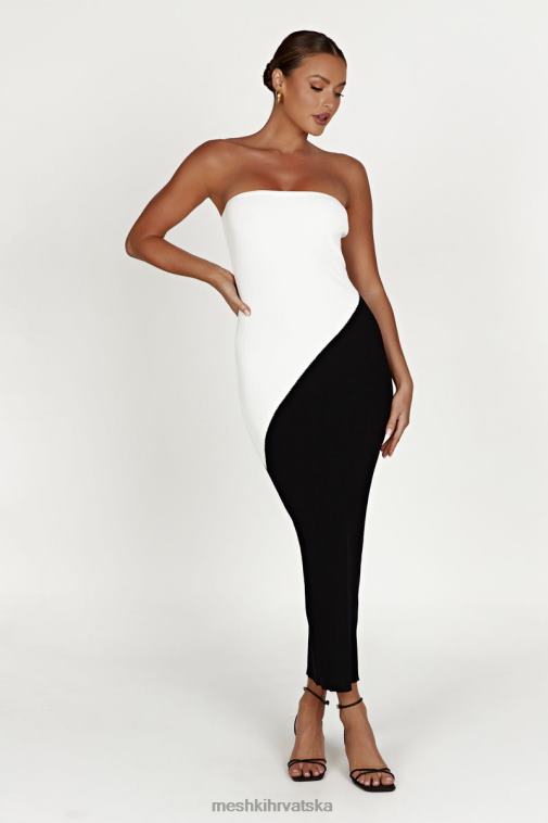 Meshki bristol dvobojna pletena maksi haljina XH4NH493 odjeća crno