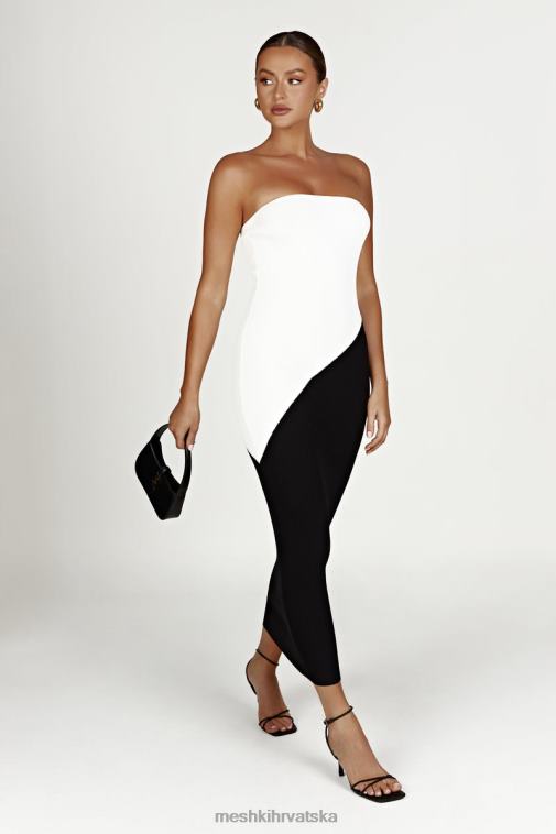 Meshki bristol dvobojna pletena maksi haljina XH4NH493 odjeća crno