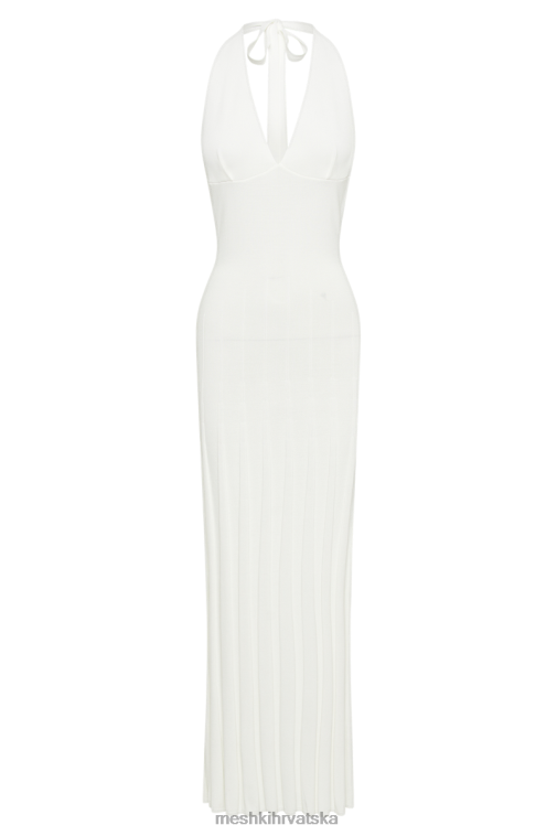 Meshki caity rebrasta maksi haljina s halterima XH4NH58 odjeća bijela