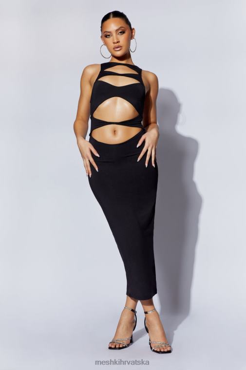 Meshki chloe izrezana maksi haljina XH4NH198 odjeća crno