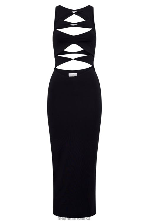 Meshki chloe izrezana maksi haljina XH4NH198 odjeća crno