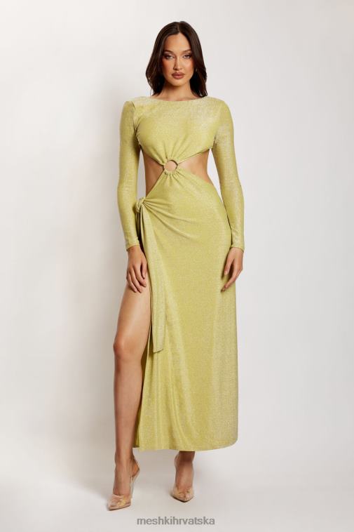 Meshki christina maxi haljina s omotom bez leđa XH4NH489 odjeća zeleni shimmer