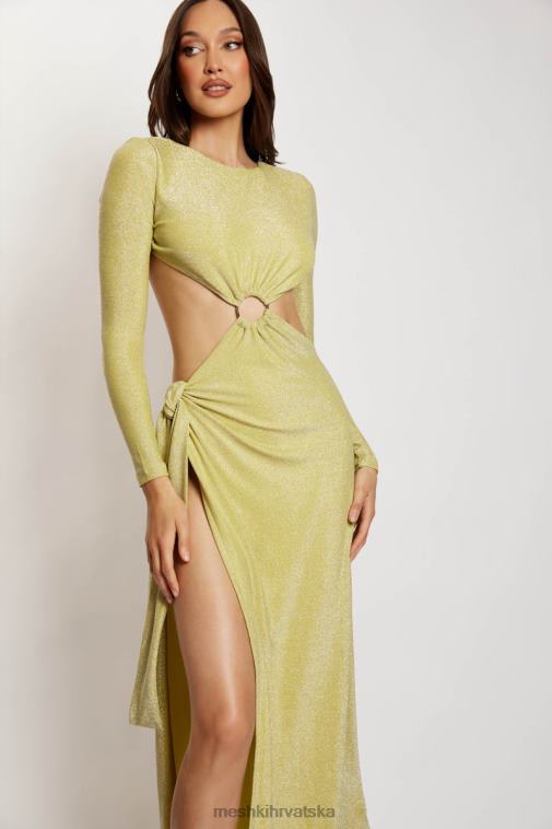 Meshki christina maxi haljina s omotom bez leđa XH4NH489 odjeća zeleni shimmer