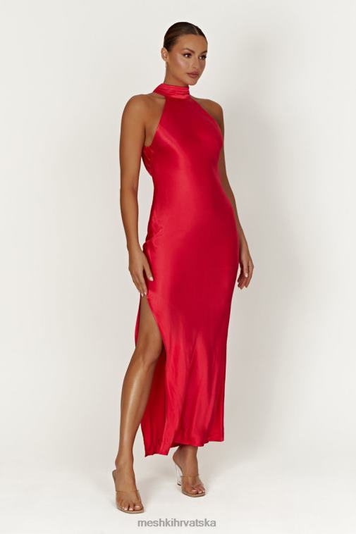 Meshki claire maxi haljina sa satenskim zastorom s razdjelkom XH4NH234 odjeća Crvena