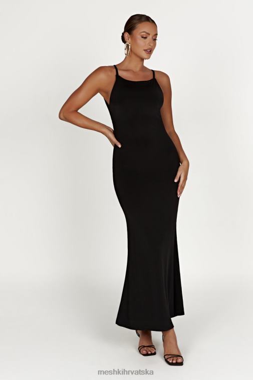 Meshki dorit uska maksi haljina bez leđa XH4NH743 odjeća crno