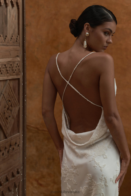 Meshki erika burnout baršunasta maksi haljina XH4NH180 odjeća bijela