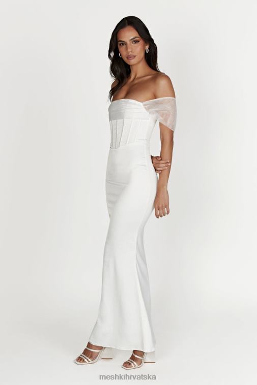 Meshki everly satenska maksi haljina s otvorenim ramenima XH4NH506 odjeća bijela