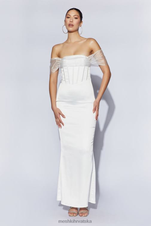 Meshki everly satenska maksi haljina s otvorenim ramenima XH4NH506 odjeća bijela