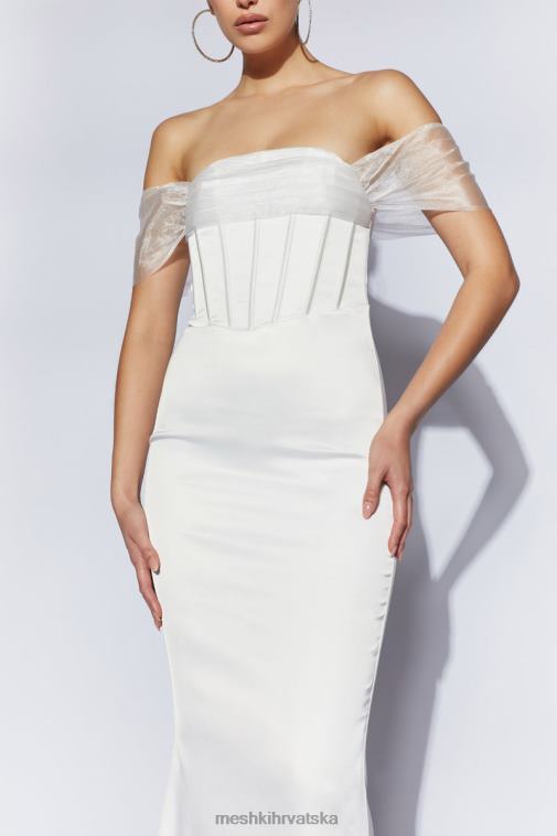 Meshki everly satenska maksi haljina s otvorenim ramenima XH4NH506 odjeća bijela