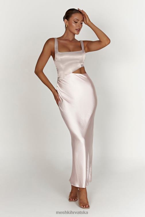 Meshki gianna dvobojna razrezana maksi haljina XH4NH466 odjeća rumenilo ružičasto