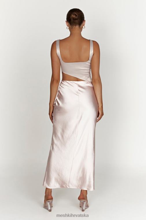 Meshki gianna dvobojna razrezana maksi haljina XH4NH466 odjeća rumenilo ružičasto