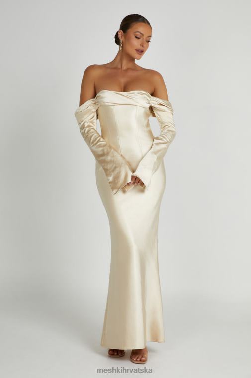 Meshki giselle maksi haljina s otvorenim ramenima i izrezom XH4NH120 odjeća zlato