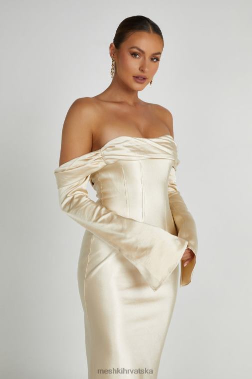 Meshki giselle maksi haljina s otvorenim ramenima i izrezom XH4NH120 odjeća zlato