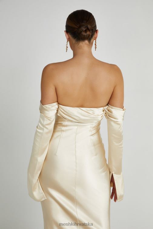 Meshki giselle maksi haljina s otvorenim ramenima i izrezom XH4NH120 odjeća zlato