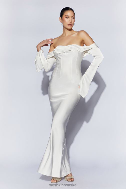 Meshki giselle maksi haljina s otvorenim ramenima i izrezom XH4NH40 odjeća bijela