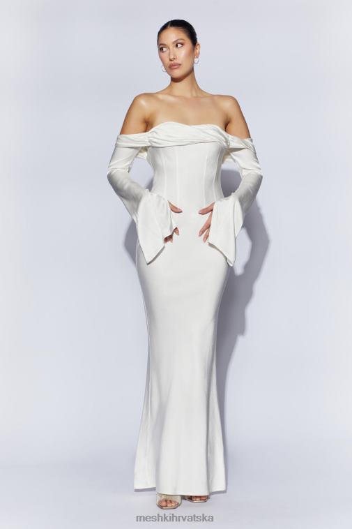 Meshki giselle maksi haljina s otvorenim ramenima i izrezom XH4NH40 odjeća bijela