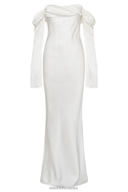 Meshki giselle maksi haljina s otvorenim ramenima i izrezom XH4NH40 odjeća bijela