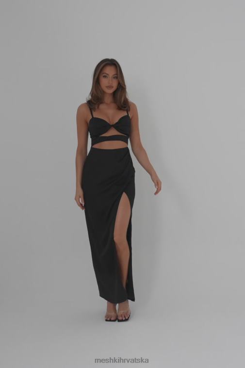 Meshki haljina od kleo satena XH4NH326 odjeća crno