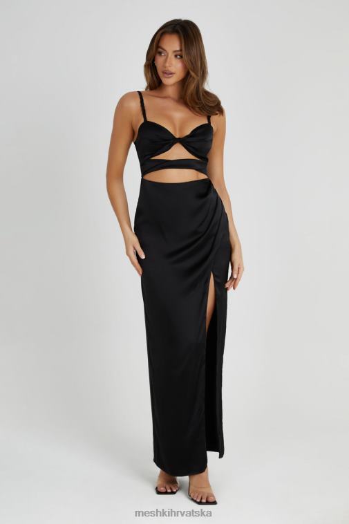 Meshki haljina od kleo satena XH4NH326 odjeća crno