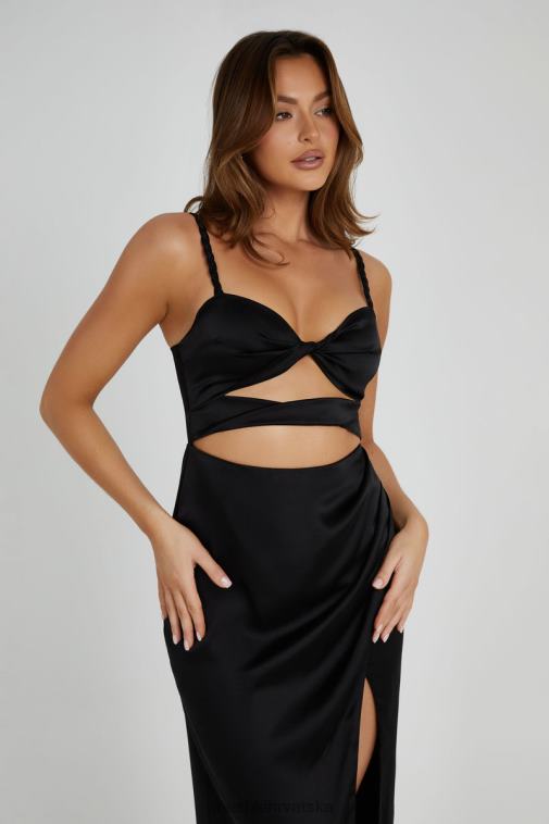 Meshki haljina od kleo satena XH4NH326 odjeća crno