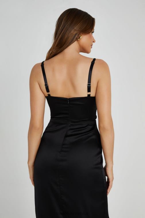 Meshki haljina od kleo satena XH4NH326 odjeća crno