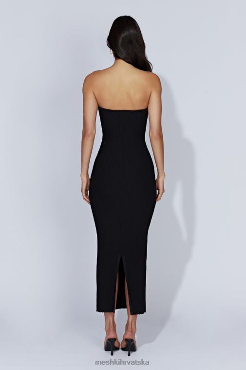 Meshki imani pletena maksi haljina bez naramenica XH4NH645 odjeća crno