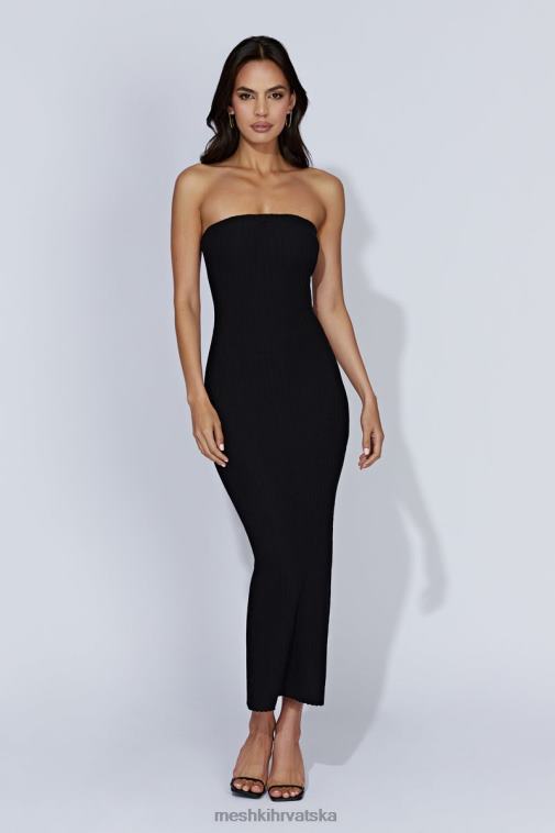 Meshki imani pletena maksi haljina bez naramenica XH4NH645 odjeća crno