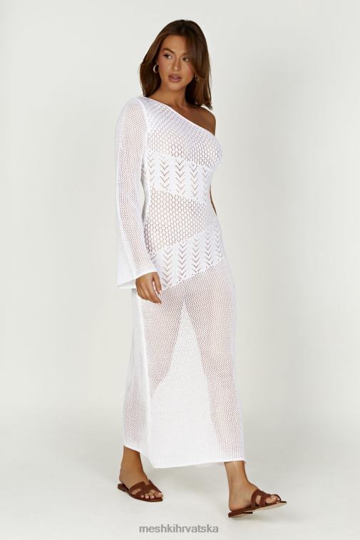 Meshki jody haljina od miješane pređe na jedno rame XH4NH457 odjeća bijela